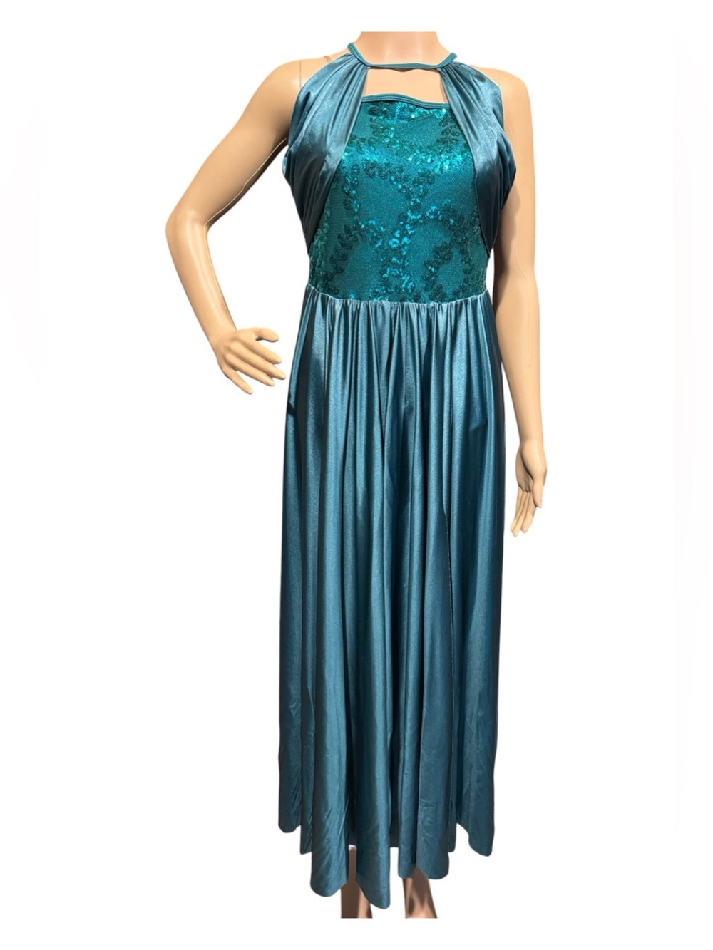 💚💰BOGO FREE Curtain Call Solemn Promise Dance Costume Dress w/ Belt & Headband